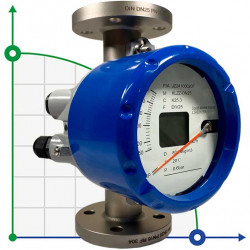 DN25 caudalímetro rotámetro de acero inoxidable KLZZ PN16 (líquido Mezcla de alcohol C2H5OH 96%), 250-2500 l/h, 4-20mA, Ex