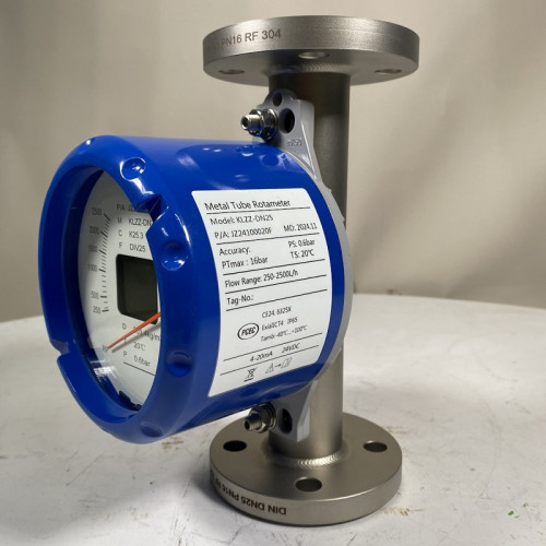 DN25 Расходомер ротаметр из нержавеющей стали KLZZ PN16 (liquid Alcohol mixture C2H5OH 96%), 250-2500 l/h, 4-20mA, Ex