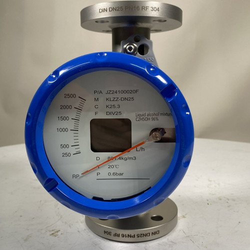 DN25 Расходомер ротаметр из нержавеющей стали KLZZ PN16 (liquid Alcohol mixture C2H5OH 96%), 250-2500 l/h, 4-20mA, Ex
