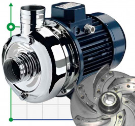 Насос з нержавіючої сталі CRX EBARA DWO 300, 2,2 кВт, 57 м3/год, 15.5м, 380V/T, AISI 304 з відкритим робочим колесом