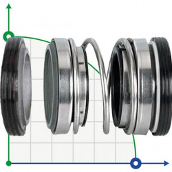 Double mechanical seal R-208 16, SIC/SIC/SIC/SIC, VITON, 304, d7=30
