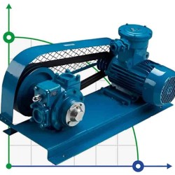 Rotary vane pump for vehicle fleet refuelling VANE PUMP YB-100 4inch V-BELT DRIVE, 1900 l/min, 18,5 kW, 500 rpm, 380V, Ex