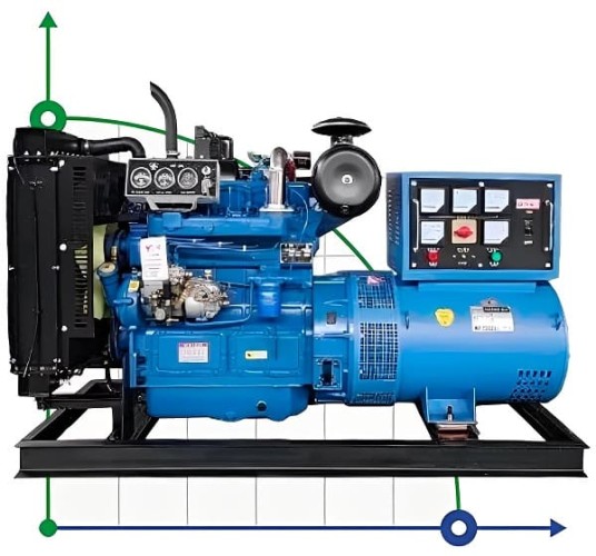Générateur diesel industriel XHY-R50GF avec ATS, moteur Ricardo 62,5kVA, 50kW, 380V/50HZ type ouvert