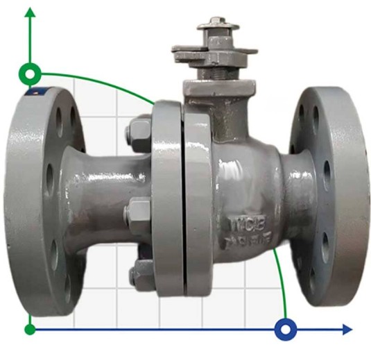 150LB 1.5 inch WCB steel ball valve, EPTFE seat