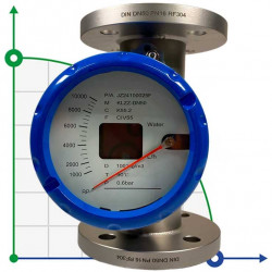 DN50 Caudalímetro de acero inoxidable rotámetro KLZZ PN16 (water), 1000-10000 l/h, 4-20mA, Ex