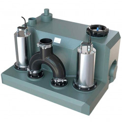 Grupo elevador de aguas residuales con dos bombas y cuadro de control AIZL-1500W Doble, 30/13, 1,5 kW, 220V, 2800 rpm