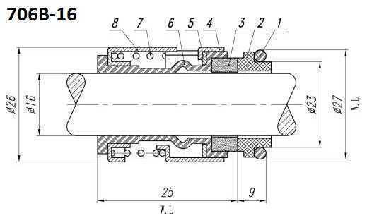 Joints de pompe Grundfos R-706B 12, CAR/SIC, EPDM, 304