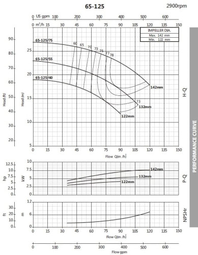 Monoblock centrifugal pump BST 65-125/4, 3000