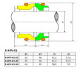 Pump shaft seal APV R-APV-01 44, SIC/SIC, EPDM
