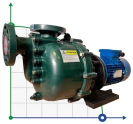 Насос для азотнокислого натрію QHB-50052 PVDF, 642L/min, 25,6m, 380V, відцентровий самовсмоктуючий