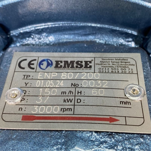 Pompe cantilever mono-étagée EMSE ENP 80-200, 37kW, 3000 tr/min