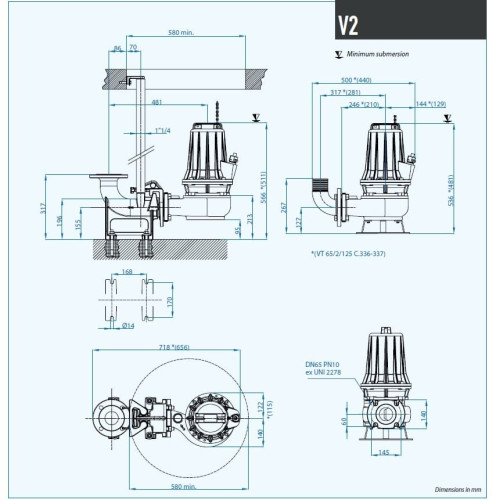 Погружний каналізаційний насос Dreno VT 65/2/125 C.336 з вихровим робочим колесом