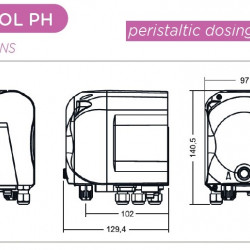 Pompe doseuse péristaltique AQUA PDP SIMPOOL PH 03-01 - 230V - SANTOPRENE - COMPLETE BLANCHE