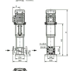Pompe multicellulaire WILO HELIX V5202-1/16/E/KS/400-50 