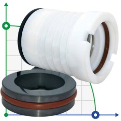 Gleitringdichtung für Chemiepumpe QHB mit PTFE-Faltenbalg R-WB3 25, L, CAR/SIC, VITON, 304