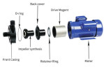 Pompa chemiczna ze sprzęgłem magnetycznym MD-E-257-SSV-5V22AYS, CFRETFE, 60L/min, 7,3m, 220V ze sprzęgłem magnetycznym