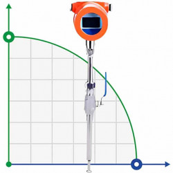 Caudalímetro de gas másico térmico de acero inoxidable DN400/PN16 (aire comprimido), 45-36500 Nm3/h, 4-20mA+RS485, enchufable