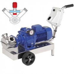 Impeller pump for brine LIVERANI VA MINOR 40 +BY-PASS NR TF 1.5 kW, 175-900 rpm, 380V with variator, on a cart with a CE control panel