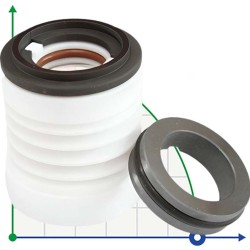 Gleitringdichtung für Chemiepumpen mit PTFE-Faltenbalg R-WB3 25, S, CAR/SIC, VITON, 304