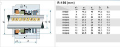 Uszczelnienie mechaniczne do pomp R-156 14, CAR/CER, EPDM, 304