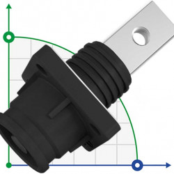 JC-CN12-S-C-03-M, 300A,1500V DC конектор гніздо для систем накопичення енергії різьбовий отвір, чорний
