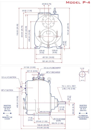 Drilling self-priming pump P-4, 36/163, 22 kW, without motor