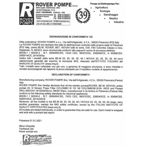 NOVAX 50M Pumpe für Bier, Maische, Würze