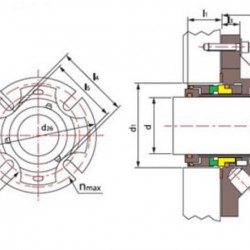Junta de cartucho para bomba R-CSM 48, SIC/SIC, VITON, 304