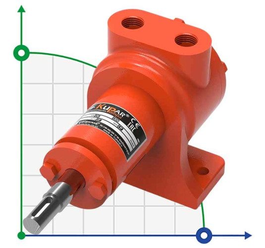 Pompe à engrenages Kupar KIPK 1 1/2 pouce pour huile végétale, 0,06-0,9 m3/h