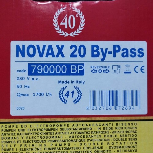 Pompe à anneau liquide NOVAX 20By-Pass