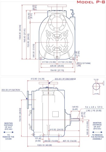 Self-priming slurry pump P-8, 34/600, 45 kW, without motor