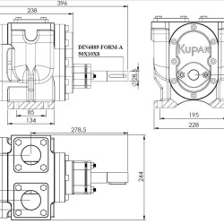 Шестеренчатый насос для шоколада Kupar KCP 2 1/2 дюйма, 30 м3/час