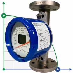 DN25 Flow meter rotameter stainless steel KLZZ PN6 (liquid alcohol mixture C2H5OH 96%), 160-1600 l/h, 4-20mA, Ex