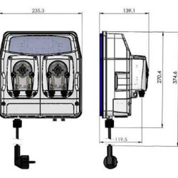 Dosing and control station for pools eTwin PDP 0301 pH-Rx