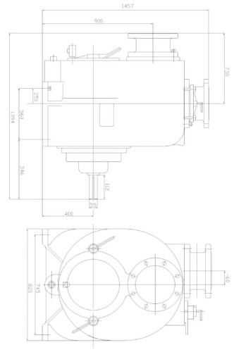 Self-priming slurry pump P-12, 43/1270, 92 kW, without motor