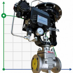 DN40 Pneumatically actuated control valve 10T11Y-DNx4040Z-L112C-C (body and seat 1.4404/1.4409) with positioner YT-1000, 4-20mA input, Ex