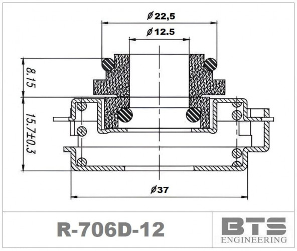 Ущільнення насосу Grundfos CM, CME and Boosters R-706D 12, SIC/SIC, VITON, 304 типу Grundfos AQQE, Grundfos AQQV, Grundfos AUQE