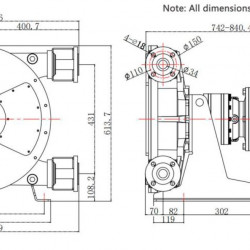 Індустріальний шланговий насос JXHIN-40-CI+SS-CSM-P, 3.28 м3/год, 2,2 кВт, 16 бар, 380В