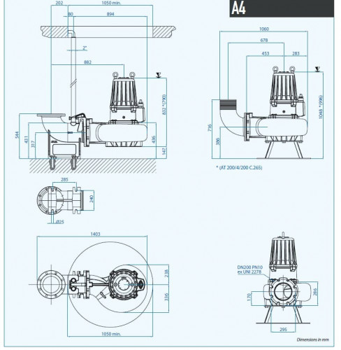 Pompe submersible Dreno AT-EX 200/4/200 C.270 EX protection contre les explosions