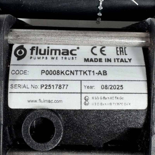Насос FLUIMAC PHOENIX P08 PVDF+CF NBR+PTFE, 7 л/мин пневматический мембранный для перекачивания вязких жидкостей