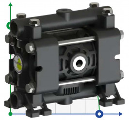 Насос FLUIMAC PHOENIX P08 PVDF+CF NBR+PTFE, 7 л/хв пневматичний мембранний для перекачування в’язких рідин