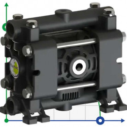 FLUIMAC PHOENIX P08 PVDF+CF NBR+PTFE pneumatische Membranpumpe, 7 l/min zum Fördern von zähflüssigen Flüssigkeiten