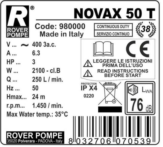NOVAX 50 T liquid ring pump