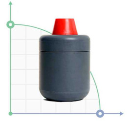 Amortyzator 0,05 L, PVC - FPM, 3/8 cale