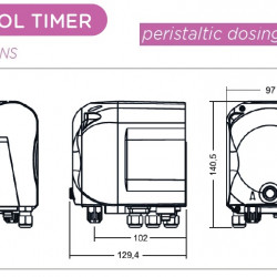 Pompe doseuse péristaltique AQUA PDP SIMPOOL TIMER 03-01 - 230V - SANTOPRENE - BLANC