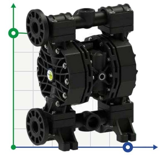 PHOENIX P400 PVDF SANTOPRENE+PTFE Pneumatic Diaphragm Pump for formic acid, 380 l/min