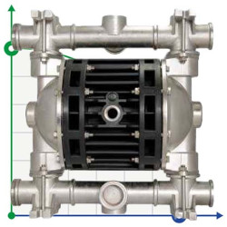 The pneumatic diaphragm pumps BOXER 150 AISI 316 IB150A-MTAAT--