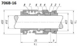Sellos de bomba Grundfos R-706B 16, L, SIC/SIC, EPDM, 304