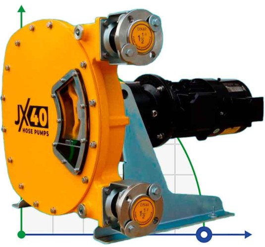 Industrial hose pump JXHIN-40-CI+Titanium-EPDM-P, 3.28 m3/h, 2,2 kW, 16 bar, 380V