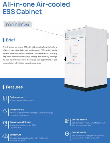 All-in-one Air-cooled ESS Cabinet LiFePO4 ESS ECO E100WX